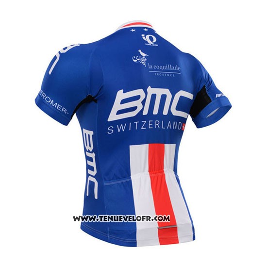 2015 Maillot Ciclismo BMC Champion Etats Unis Bleu Manches Courtes et Cuissard